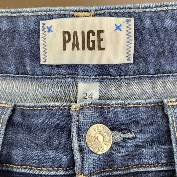 PAIGE Anessa Raw Hem Denim Jeans size 24 - Picture 4 of 7